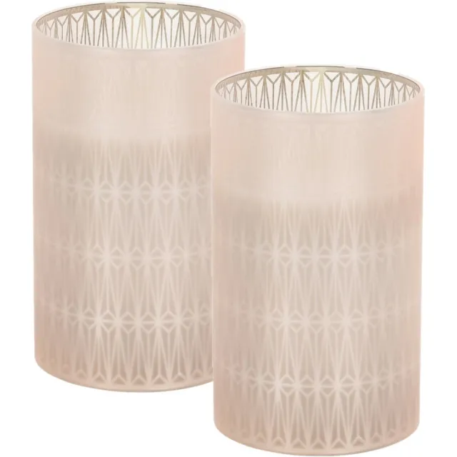 Home & Styling LED kaars in glas - 2x - warm wit - realistische vlam - veilig zonder brandgevaar - D7,5 x H12,5 cm