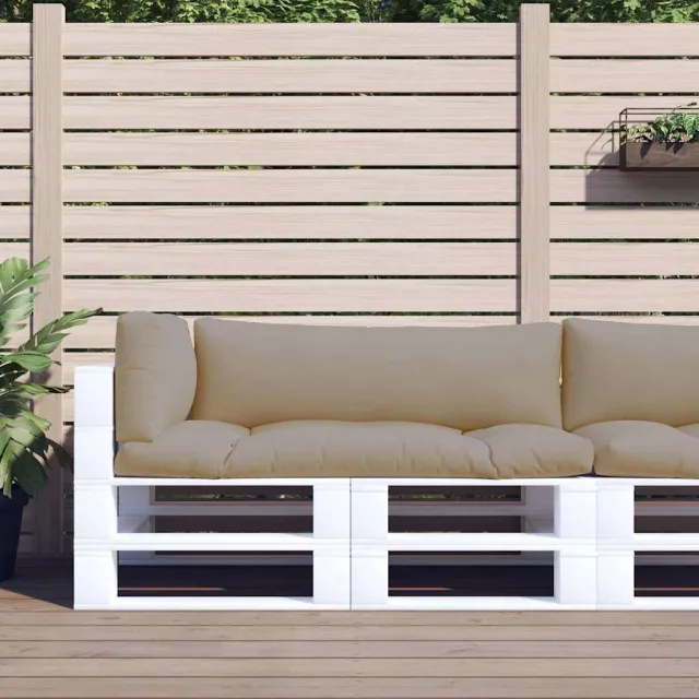 vidaXL Palletkussens 3 st stof taupe