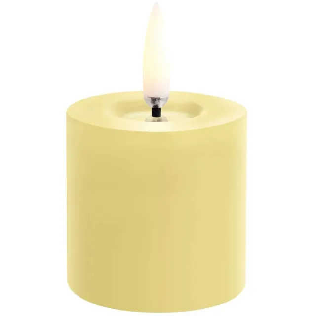 Uyuni Melted LED Stompkaars Wheat Yellow – Led kaars Uyuni Geel - 5 × 4,5 cm