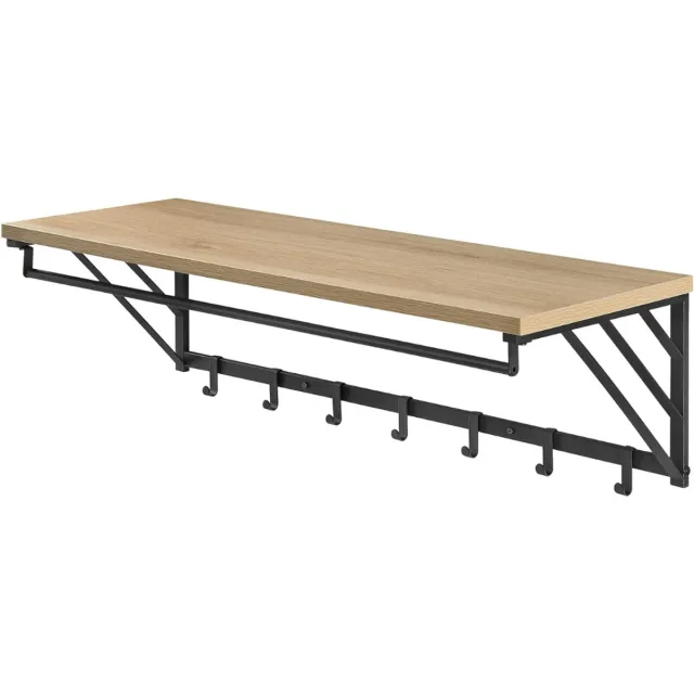 DailySupplies® Wandkapstok met Hoedenplank - Kapstok - Wandplank Zwart