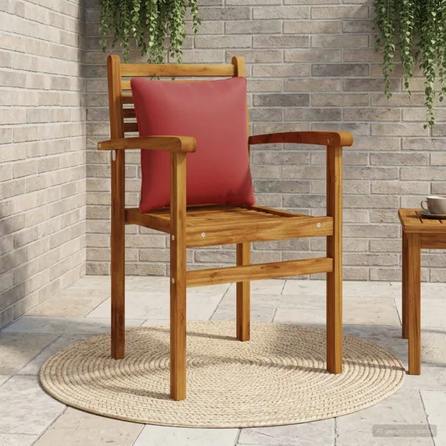 vidaXL Rugkussen PUTTEN 100% Polyester Wijnrood 40 x 40 x 15 cm