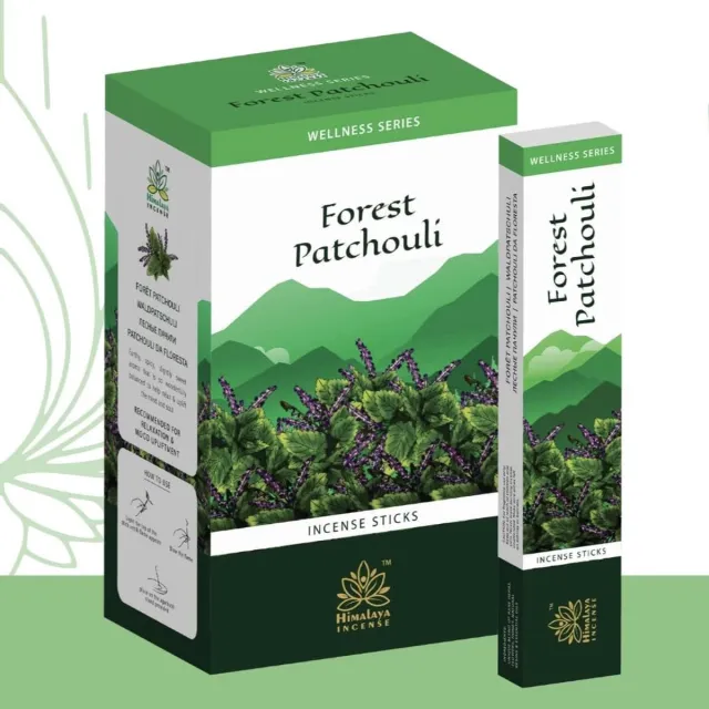 Phoenix Himalaya Forest Patchouli Wierook Stokjes 12-pack Agarbatti - Aardse Patchouli Geur | Voor Pooja, Meditatie, Yoga & Ontspanning | Langdurig Aroma met Kajal Sticker Paars