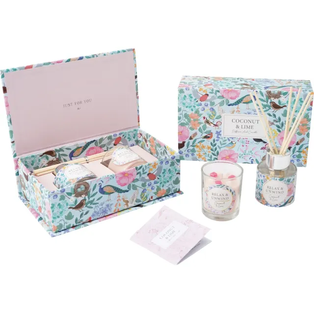 CGB Giftware COCONUT & LIME CANDLE AND DIFFUSER SET White