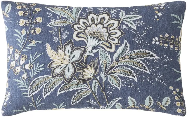 Laura Ashley Sierkussen Marlbrook - Bloemen - 30x50cm - Blauw