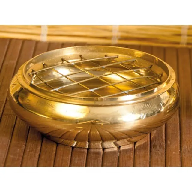 BERK Wierookbrander met netje messing 8 cm Zwart