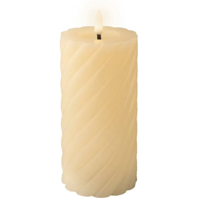 Lumineo Luxe LED kaars/stompkaars - creme wit - D7,5 x H17 cm - timer