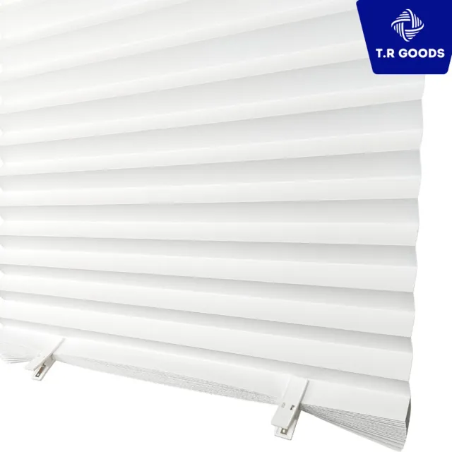 T.R. Goods Tijdelijke Plissé Gordijnen – Plak Raambekleding Zonder Boren – 122 x 204 cm – Goedkope Raamdecoratie – Wit