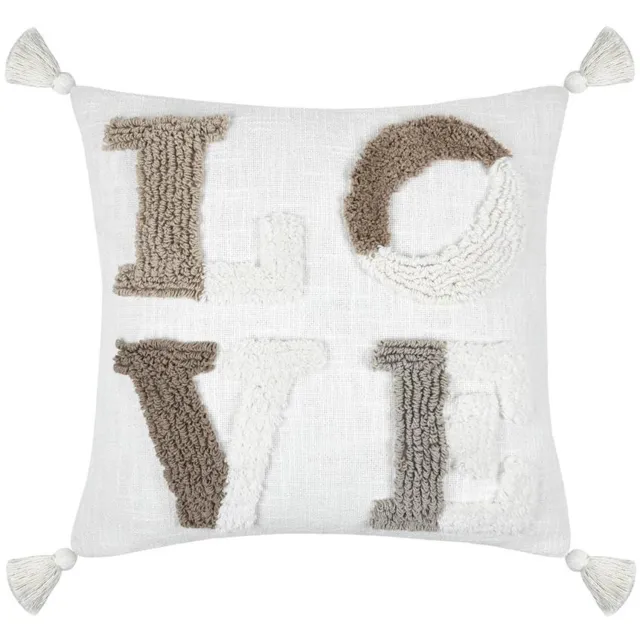 Stof Decoratieve kussen met afneembare hoes, JOANNY, 45 x 45 cm Beige