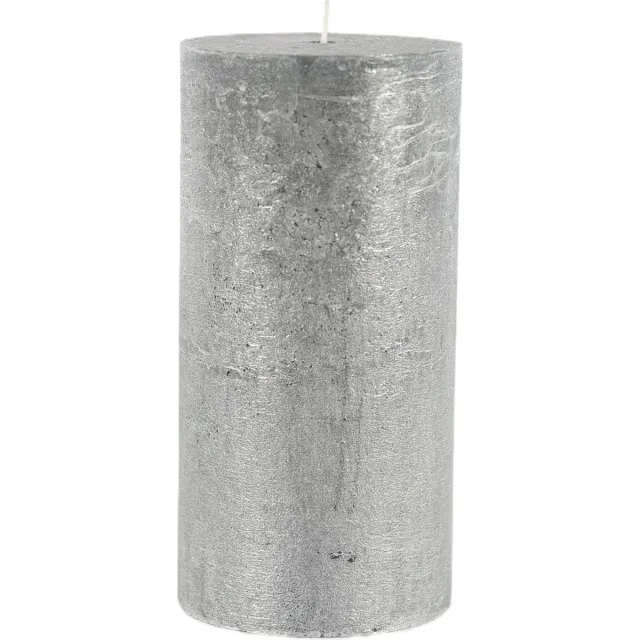LUZ Rasteli Luz Your Senses Stomp Kaars Zwart-Black Silver D 10 cm H 20 cm Zilver