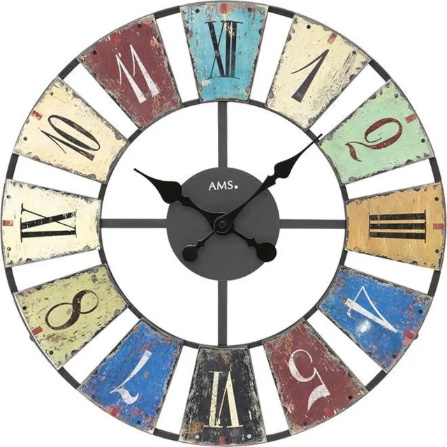 AMS W9465 - Wandklok - Analoog - Metaal - Multikleur