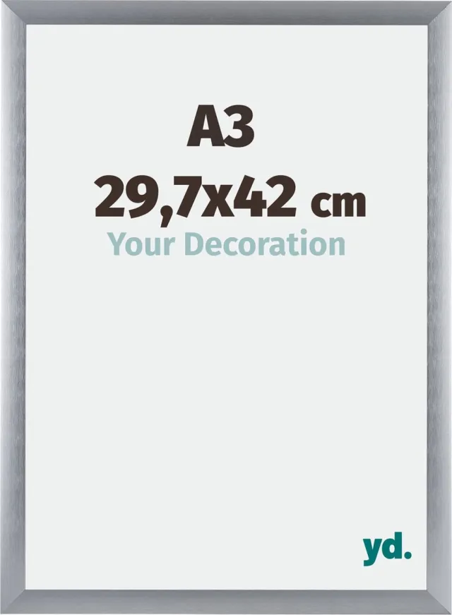 yd. Your Decoration - Fotolijst A3 29,7x42 cm - Aluminium - Zilver Geborsteld - Tucson