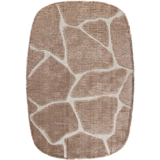 Tapis Home Tapison Home Kyoto 014.0067.7222 SH2 Vloerkleed - 160 x 230 cm - Bruin - Organisch - Polyester - Eetkamer, Woonkamer, Slaapkamer - Abstract - Modern