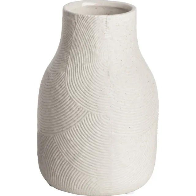 Gusta Vaas Lijnen Ø9,3X14,3 cm Wit