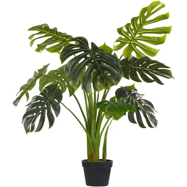 Beliani MONSTERA PLANT - Kunstplant - Groen - Synthetisch materiaal