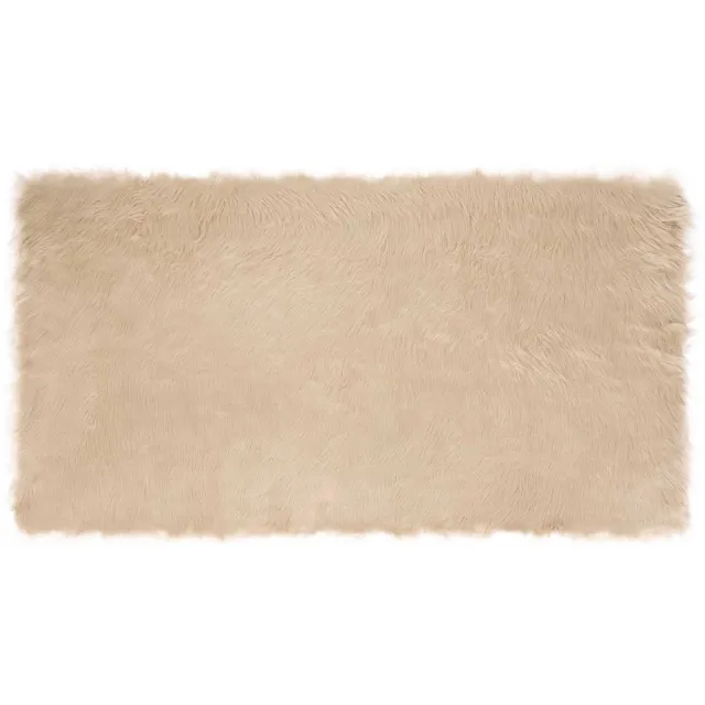 vidaXL Tapijt - van - imitatie - schapenvacht - TAFALLA - Beige - 80 - x - 150 - cm