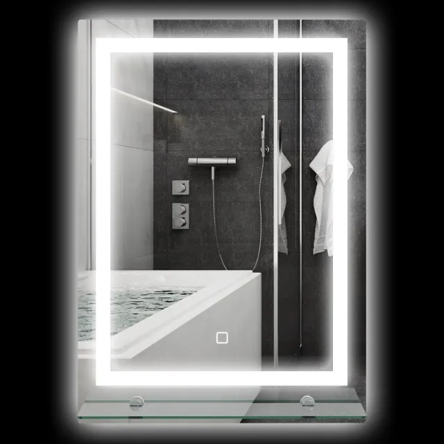 Kleankin badkamerspiegel - aluminium - veiligheidsglas - zilver