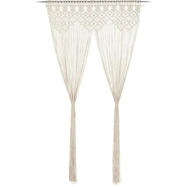 vidaXL Gordijn macramé 140x240 cm katoen Crème