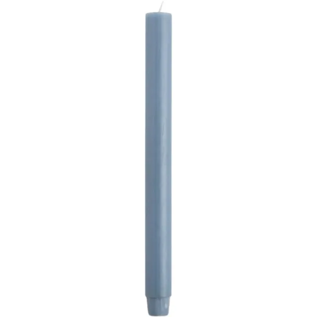 Rustik Lys Lange, dikke dinerkaars 'Vigo' (Ø 2.6cm, 20 stuks, Nordic blauw)