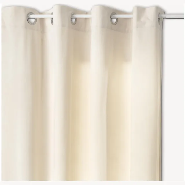 Atmosphera gordijn lilou - L260 x B140 cm - ivoor wit - polyester - met ringen Ivoorwit