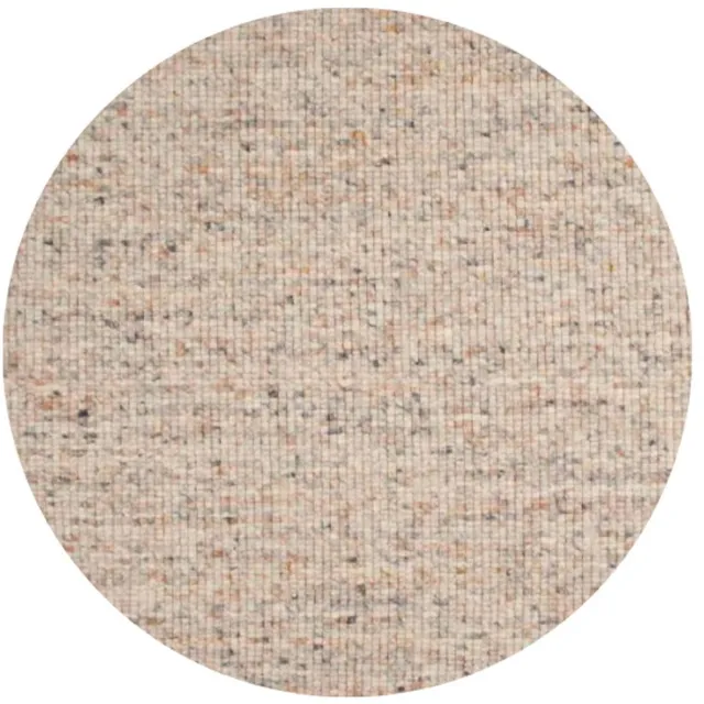 DÉJA Living Vloerkleed Rond Ø160cm - Laagpolig Beige Mix Wol - Bela