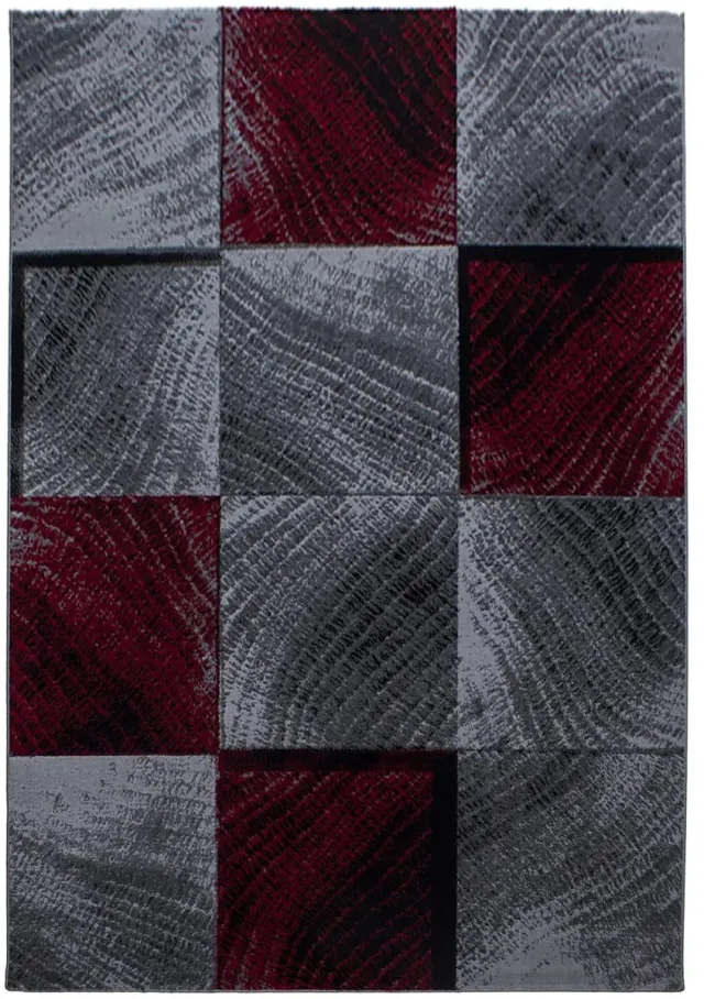 Dutch XXL Retro Vloerkleed | Tapijt | Plus | Blokken | Rood | 280x370 cm