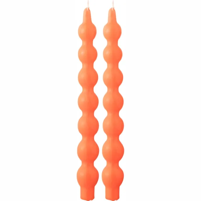 J-Line kaars Kalebas - fluo oranje - 5U - doos van 2 Rood