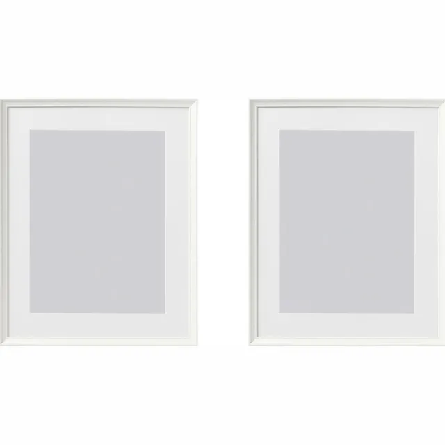 ikea 2x KNOPPÄNG Fotolijst Wit 40x50 cm met Passepartout