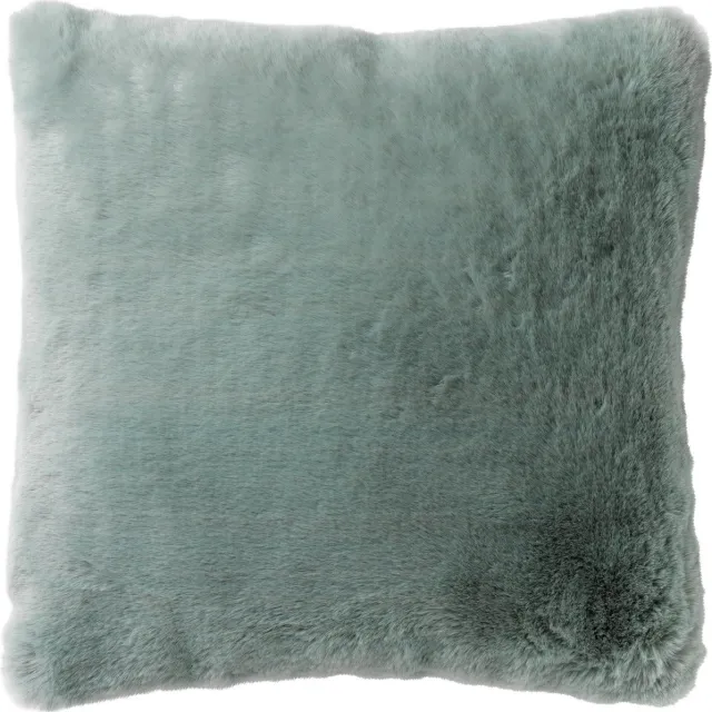 Dutch Decor ZAYA - Sierkussen 45x45 cm - bontlook - effen kleur - Jadeite - lichtgroen - Inclusief binnenkussen - Luxe kussens voor woonkamer & bank