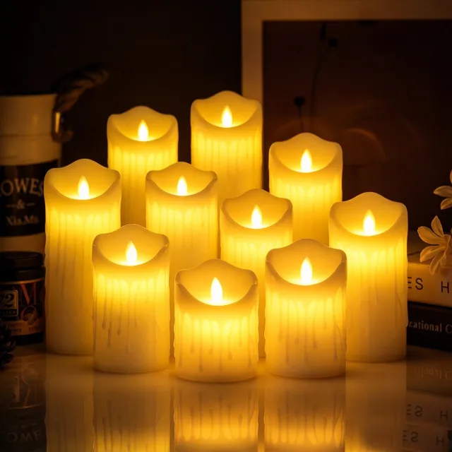 Flintry LED elektronische kaarsen - Vlamloze kaarsenset (10 kaarsen) - Kaarsenlamp - Flikkerende Vlam - Halloween Feestelijke versieringen 10-delige set