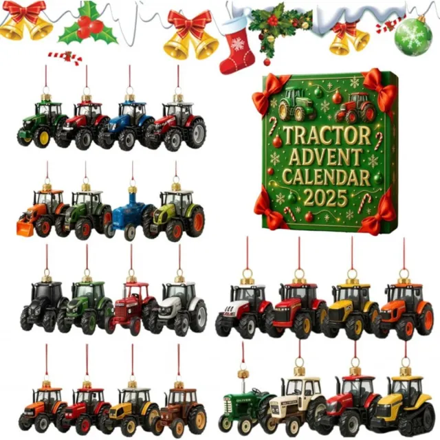 Sanorum 2026 Nieuwste 24-Daagse Aftelkalender Hangers - Acryl Charms met Handgemaakte Uitstraling - Dagelijkse Verrassing & Feestelijke Sfeer - Perfect Cadeau Zoals in de figuur wordt getoond