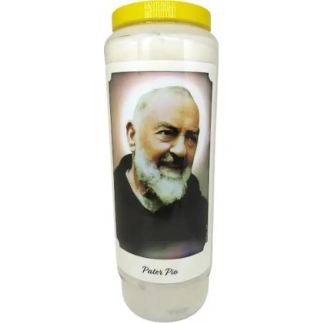noveenkaars Pater Pio - Noveenkaars - 9 dagen brander (5 stuks) Wit