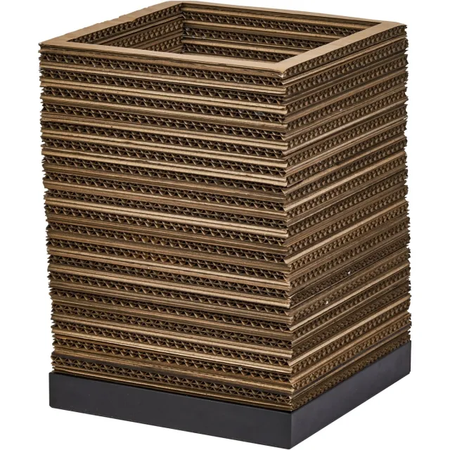 Osram Decor Cardboard Square bruine tafellamp van golfkarton, lichtgewicht, E27, diameter 200 mm, duurzaam dankzij vervangbare lichtbron, eenvoudige montage