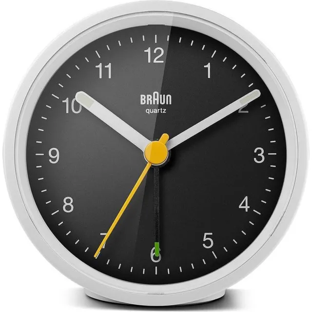 Braun BC12WB - Wekker - Analoog - Stil uurwerk - Wit - Zwart