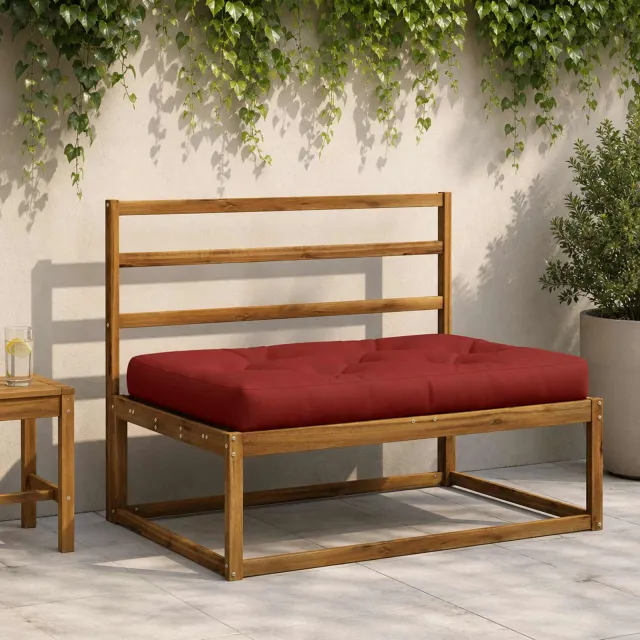 vidaXL Pallet Zitkussen VIANEN 100% Polyester Rood 120 x 80 x 12 cm