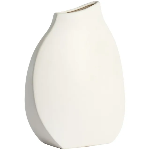 Light & Living Light - Living Vaas Volano - Keramiek - Creme/Wit - 23 x 32 x 9 cm (BxHxD)