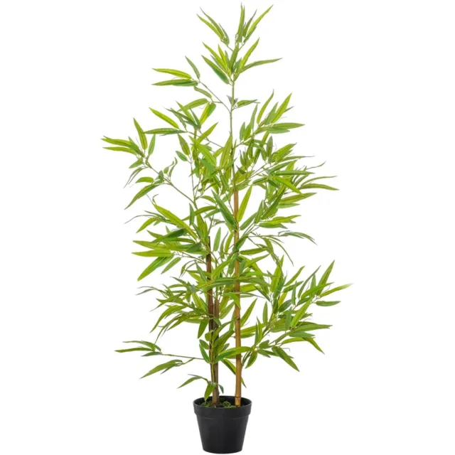 ZYLARO Kunstbamboe - 120 cm - Inclusief pot - Decoratieve kunstboom Groen