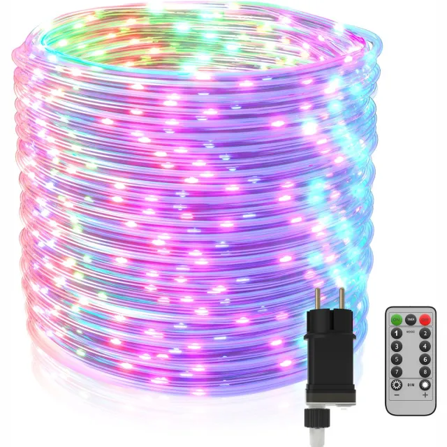 NAIZY Lichtsnoer Buiten 100 Meter - Kleurrijk 1000 LEDs - Steekbaar met 8 Lichtmodi en Geheugenfunctie - Kerstverlichting voor Tuin Kerstboom Bruiloft Feest - NAIZY