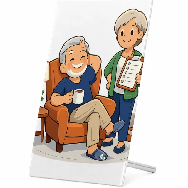 Mr Cadeautjes Glasframe 11 x 16 - design Een vrolijke pensioneringsgrap rond vrijheid en nieuwe routi | cadeau Wit