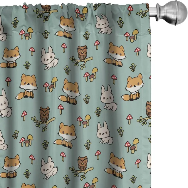 ABAKUHAUS 2x Gordijnpaneel – Microfiber – Halfschaduw 75x245 cm Mehrfarbig