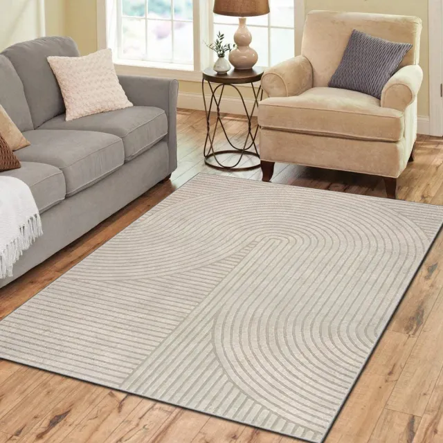 Zeo Wood Vloerkleed - Tapijt Woonkamer - Vloerkleed 120*180 cm - Anti Slip - Machinewasbaar Lichtbeige