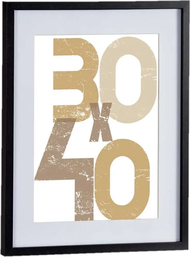 Arte r Houten fotolijst - zwart - 40 x 50 cm - fotolijstje - met passe-partout - decoratie