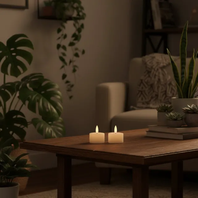 House of Nature Led waxinelichtjes - 2 stuks Wit