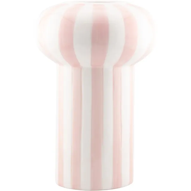 Homebound by Kolony HomeBound by KY | Vaas keramiek Funnel striped roze | bloemenvaas