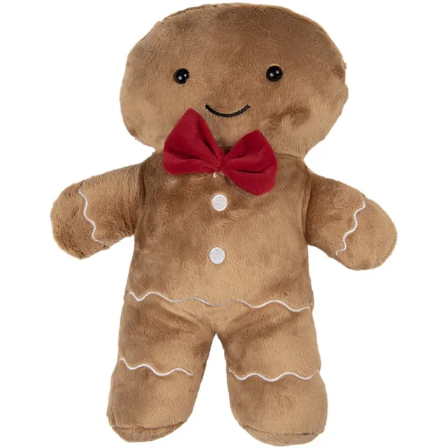 Clayre & Eef Sierkussen Gingerbread man 20x5x35 cm Bruin Polyester