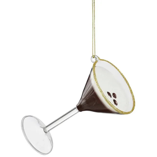 Mica Decorations kerstornament Espresso Martini - glas - bruin Donker bruin