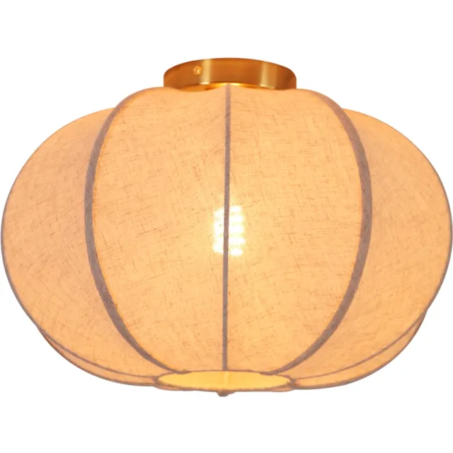 Olucia AGNES - Plafondlamp - Beige / Messing - Vorm: Ovaal