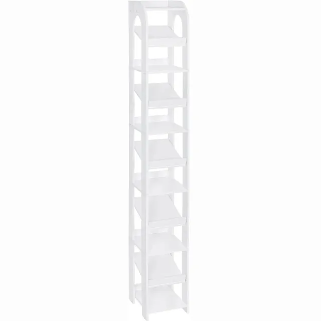MokoHub Schoenenrek 11 Lagen - Smal Verticaal Schoenenrek - Houten Schoenenorganizer voor Kast en Entree - 29x25x186 cm - Wit