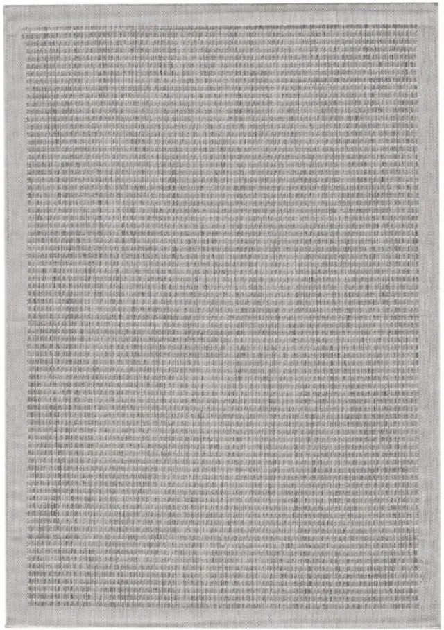 Giza Vloerkleed – Grijs met Kader – Laagpolig & Modern – Voor Binnen & Buiten – 60x100 cm