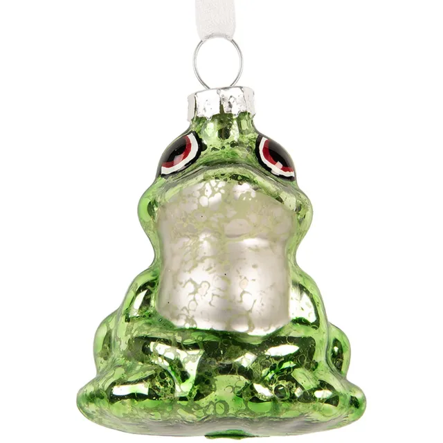 Clayre & Eef Kersthanger Kikker 5x4x7 cm Groen Glas