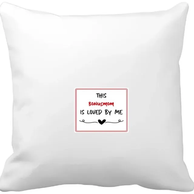 Akyol this bonusmom is loved by me Kussen hoes - Mama - iemand die houdt van zijn bonusmoeder - moeder cadeautjes - moederdag - verjaardag - geschenk - kado - 40 bij 40 cm Multicolor